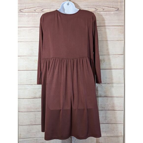 Blumin Apparel Women's Purple/Mauve Long Sleeve WeatheredShirt Dress Size Large - Picture 2 of 9